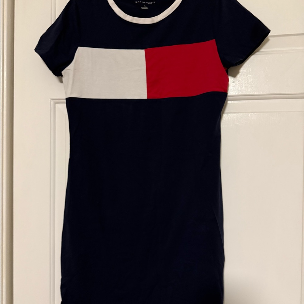 Tommy Hilfiger Casual Blue and White Mini Dress